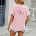 thumbnail image 5 of YM Women T Shirt Solid Color Short Sleeve T Shirts Crew Neck Comfy Trendy Pullovers Loose Fit Summer Clothes for Women, 5 of 6