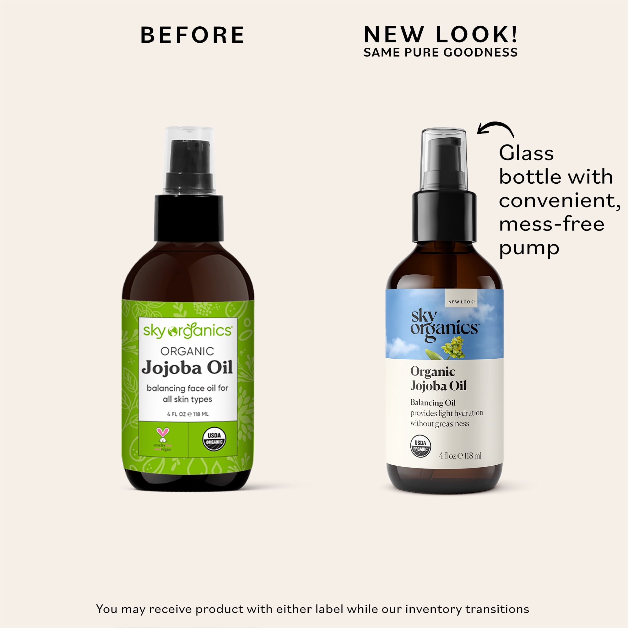 Sky Organics Organic Jojoba Oil for Face, Balancing Oil for Light Hydration & Helps Reduce Excess Oiliness, Suitable For Oily, Combination and Blemish-Prone Skin, 100% Pure & Cold-Pressed, 4 fl. Oz