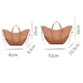 thumbnail image 2 of Chic French-Inspired Faux Leather Tote with Ruffled Wing Design - Versatile Single Shoulder/Underarm Carry, Spacious 42x8.5x25cm Small Size, Includes Detachable Pouch, Lightweight 0.9kg, Black PU, 2 of 6