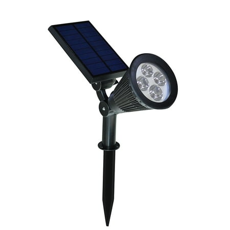 Solar Garden Spotlights Review 4 LED Solar Powered Lights 200 Lumens Spotlight Adjustable Outdoor Landscape Garden Wall Light Lamp ()