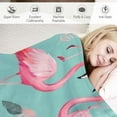thumbnail image 6 of ARISTURING Flamingo Throw Blanket - Flamingo Feather Flannel Printed Blanket, Tropical Theme Bed Couch Sofa Travel All Season Fuzzy Throws for Teens Adults Room Decoration, 6 of 7