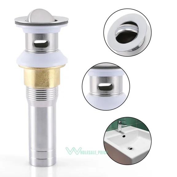 Universal Bathroom Sink Stopper Drain Filter Wash Basin Vessel With Overflow Usa