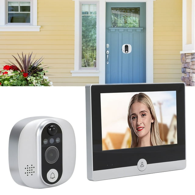 4.3inch Peephole Camera, 1080P WIFI Front Door 150 Degree Wide Angle Motion Detection Peephole Viewer, with Two Way Video Call, 170 Degree HD Night Vision, for Home