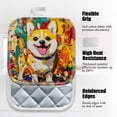 thumbnail image 3 of 4 Pack Pot Holders,Kitchen Essential, Potholder Set,Adorable Corgi Amidst Colorful Paint Splashes, 3 of 6
