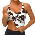 thumbnail image 3 of Fotbe Brown Cow Sujetador Deportivo Largo sin Aros para Mujer con Almohadillas y Soporte Medio, Transpirable y Absorbente, Camiseta Tipo Chaleco o Tank Top-Large, 3 of 8