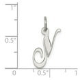 thumbnail image 3 of FB Jewels Sterling Silver Rhodium-plated Small Fancy Script Initial N Charm, 3 of 4
