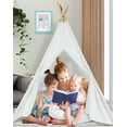 thumbnail image 2 of Wilwolfer Teepee Tent for Kids Playhouse Cotton Portable Toys Tent Gift for 3-8 Years Kids Boys Girls Indoor, 2 of 9