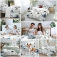 thumbnail image 5 of Spring Floral 4 Piece Duvet Cover Set Twin Size Watercolor Grey Blue Flower Grey Leaves Soft Bedding Set Comforter Cover, 1 Duvet Cover 1 Flat Sheets and 2 Pillowcases, 5 of 9