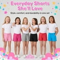 thumbnail image 4 of MISS POPULAR Girls 6-Pack Bermuda Short Sizes 4-16 Comfortable Cotton, Spandex Elastic Waistband, Bow-Tie, Pockets & Many Colors, 4 of 8