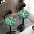 thumbnail image 3 of ZIATUBLE Palm Leaves Koalas Bar Stool Seat Covers Soft Stool Cushion Covers Circle Set of 2 Piece Replacement Seat Cover for Vanity Stool 13"-15" Easy to Install Elastic Stool Cushion Cover, 3 of 6