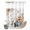 Orange Blue Ivory, variant on No Hook Shower Curtain, Retro Fall Wheat Shower Curtains for Bathroom with See Through Top Window, Thanksgiving Pumpkin Leaves Wood Grain Waterproof & Washable Bath Curtain Long 72"x78"