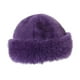 thumbnail image 4 of Gorro de invierno de piel sintética, grueso y moderno, ideal para actividades al aire libre en climas fríos, ciclismo, viajes y acampada. violeta, 4 of 8