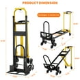 thumbnail image 4 of Studyset 3 in 1 Dolly Cart with Wheels, Hand Truck Heavy Duty Aluminum Dolly Cart, 3 in 1 Hand Truck Dolly, 800Lbs Capacity, for Moving Home, Office, Supermarket, Warehouse, 4 of 8