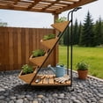 thumbnail image 5 of 4-Tier Moveable Vertical Raised Garden Bed with Storage Shelf, Metal Frame Elevated Planter Box for Herbs Vegetables Fruits for Patio, 5 of 7