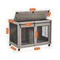 thumbnail image 5 of Ostreici 39" Anti-Bite Furniture Style Dog Crate Sliding Barn Door, Dog Kennel End Table w/ Wheels, 5 of 7