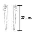 thumbnail image 4 of AeraVida Trendy Sterling Silver Sleek Bar and Chain Loop Front to Back Earrings, 4 of 5