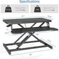 thumbnail image 5 of ZIHUI Standing Desk Converter 37inch, Height Adjustable Sit Stand Desk Riser, Quick Sit to Stand Tabletop Dual Monitor Riser Workstation for Home Office with Keyboard Tray, Black, 5 of 9