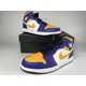 thumbnail image 1 of N I-K-E A i r-Jor-dan 1 Mid Lakers Purple University Gold Retro DQ8426-517 Mens New, 1 of 6