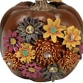thumbnail image 5 of Northlight Solar Powered Floral Pumpkin Outdoor Fall Harvest Decoration - 7.25", 5 of 6