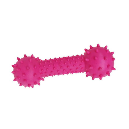Pet Dog Puppy Cat Rubber Sound Barbell Grinding Teeth Dental Healthy Teething Gums Chew Toys