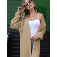 thumbnail image 3 of Women's Oversized Long Cardigan Sweaters Long Sleeve Split Open Front Drape Knit Duster Coat, 3 of 6