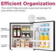 Frigidaire 1.6 Cu. ft. Compact Refrigerator with Freezer Compartment, Black Mini Fridge for Bedroom, Dorm, Office, Apartment