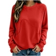thumbnail image 3 of Womens Oversized Sweatshirts Pullover Round-Neck Casual Fall Clothes Casual Sweaters Tops Fleece Workout Winter Clothes, 3 of 6