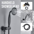 thumbnail image 6 of Antique Shower Faucet-Sets Fixtures: 9 inch Wall Rain Head with Handheld Spray and Body Jets, 3 Way Diverter Brass Rough in Valve System Included Trim Kit, Matte Black, 6 of 10