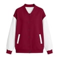 thumbnail image 4 of NominalSnug Bomber Jacket for Women Casual Button down Long Sleeve Jackets Colorblock Lightweight Outwear Coat 2026 Fashion Outfits, 4 of 8