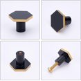 thumbnail image 4 of 8pcs 2size Black Brushed Brass Knobs Gold Cupboard Knobs for Kitchen Copper Brass Cabinet Knobs for Drawer Brass Cabinet Knobs Pulls Hardware for DIY, 4 of 6