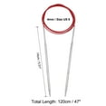 thumbnail image 2 of Uxcell Size US 6 Knitting Needles Circular Needle 47 inch Round Metal Stainless Steel Needle for Handmade Projects DIY Knitting Red, 2 of 5