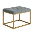 thumbnail image 3 of Velvet Ottoman Footstool, Square Upholstered Shoe Changing Stool with Metal Legs, Footrest, Makup Stool, Vanity Seat, Piano Bench for Clothes Shop,Living Room, Porch, Fitting Room Bedroom, Dark Grey, 3 of 7