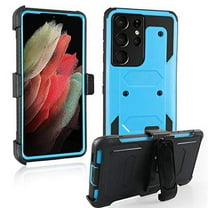 GoldCherry for Samsung Galaxy S21 Ultra Case,Heavy Duty High Impact Resistant Armor Holster Defender Case with Kickstand   Swivel Belt Clip Holster for Samsung Galaxy S21 Ultra 6.8 Inch(Blue)