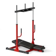 Adjustable Leg Press Machine with Olympic Plates, Red - Customizable Leg, Back, and Headrest Positions