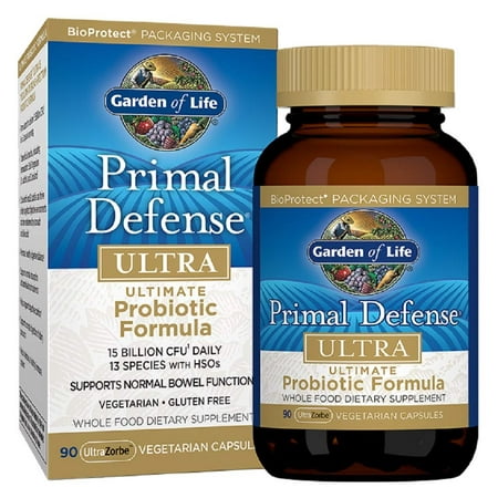 Garden of Life Whole Food Probiotic Supplement - Primal Defense Ultra Ultimate Probiotic Dietary Supplement for Digestive and Gut Health, 90 Vegetarian (Best Probiotic Supplement On The Market)