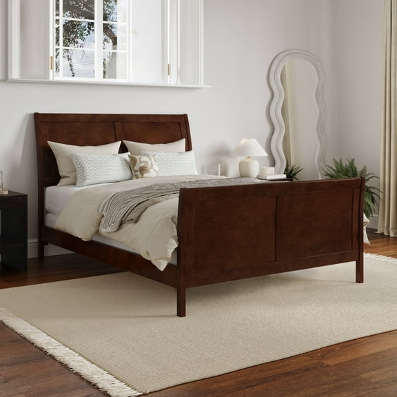 Leo & Lacey Full Sleigh Bed in Walnut