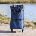 thumbnail image 3 of Foldable Shopping Bag Cart Trolley Bag with Wheels Grocery Tote Collapsible Handbag, 3 of 6