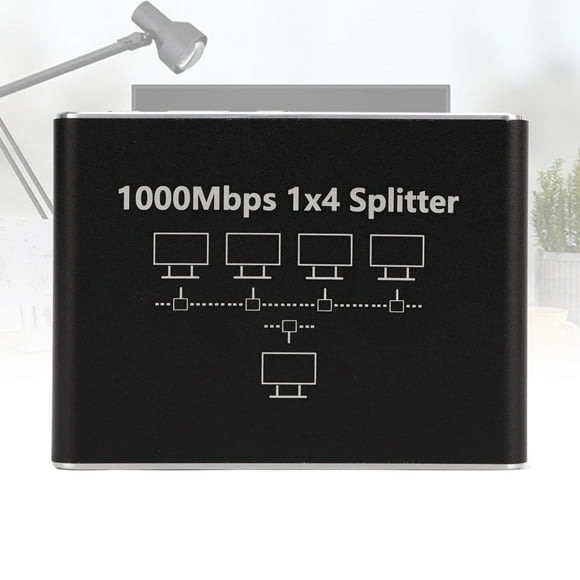 Répartiteur Internet 1000Mbps, Plug and Play 1 à 4 Répartiteur Ethernet Réseau Stable pour Routeurs Décodeurs TV pour Cat 6 Cat 7 Cat 8 Câbles