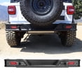 thumbnail image 2 of WOLFSTORM For 2018-2022 Jeep Wrangler JL JLU Rear Bumper Powder Coated Steel w/LED Lights, 2 of 11
