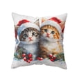 thumbnail image 2 of Horivan Festive Christmas Tree Cat Pillow Cover Linen Watercolor Holiday Decor for Sofa Bed Living Room Seasonal Home Accent Throw Pillow Case Cute Cat Themed, 2 of 6