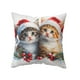 thumbnail image 2 of CaiYueKe Christmas Pillow Cover Holiday Decor Cute Cat Tree Design Linen Throw Pillowcase Seasonal Sofa Bed Couch Decorative Home Accent Festive Gift, 2 of 7