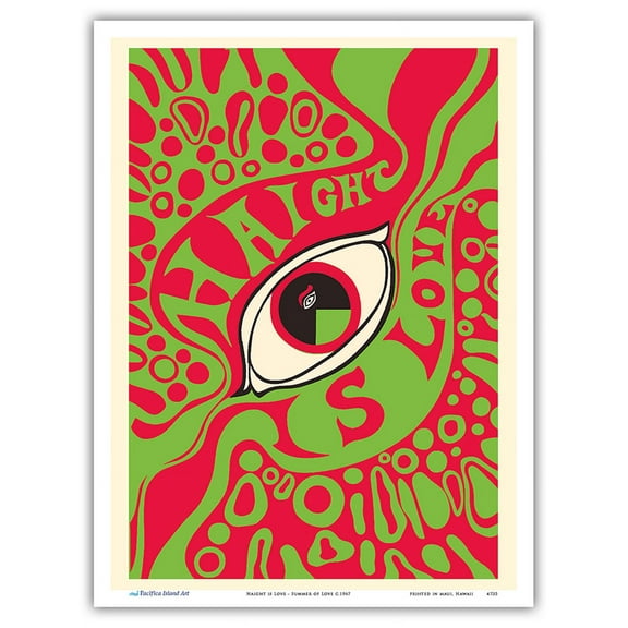 Haight is Love - Haight-Ashbury San Francisco - Summer of Love - Vintage Psychedelic Pop Art by Martin Jacobs c.1967 - Master Art Print (Unframed) 9in x 12in