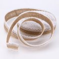 thumbnail image 3 of 10 m/rollo de cinta de encaje de arpillera de yute Natural decoración de boda rústica, 3 of 5
