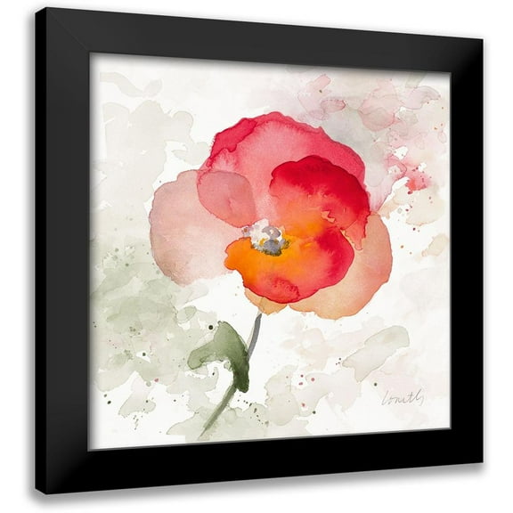 Loreth, Lanie 12x12 Black Modern Framed Museum Art Print Titled - Translucent Poppy I