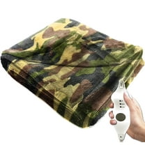 SUNAID Electric Throw Blanket 50" x 60" , 10 Heating Levels, 8 Hours Auto-Off,  Luxuriously Soft, Machine Washable, Camo