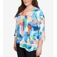 thumbnail image 6 of Alfred Dunner Womens Plus-Size Geometric Stained Glass Asymmetric Top, 6 of 6