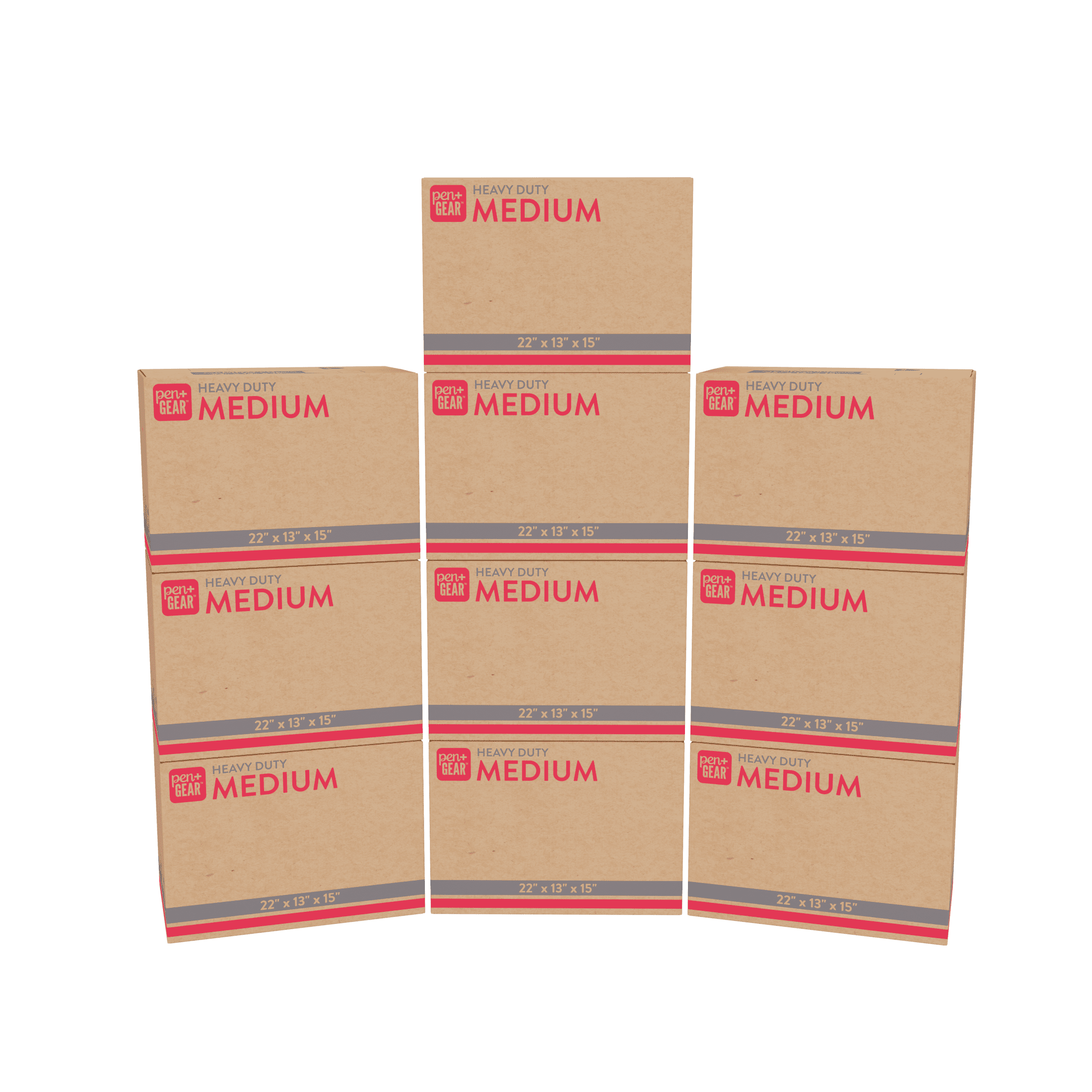 (10 pack) Pen+Gear Medium Heavy Duty Kraft Moving Boxes, 22 Inches x 13 Inches x 15 Inches