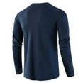 thumbnail image 4 of Henley Shirts for Men Breathable Waffle Knit Sweatshirt Bodybuilding Pullover Plain Long Sleeve T-Shirt Tops, 4 of 5