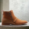 thumbnail image 3 of Jazamé Men's B-746 Double Zipper Croco Print Ankle High Dress Boots, Camel, 11, 3 of 6