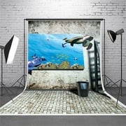 Honana 3D Effect Dolphin Fishes Photography Backdrop Background Studio Photo Prop 5x7ft